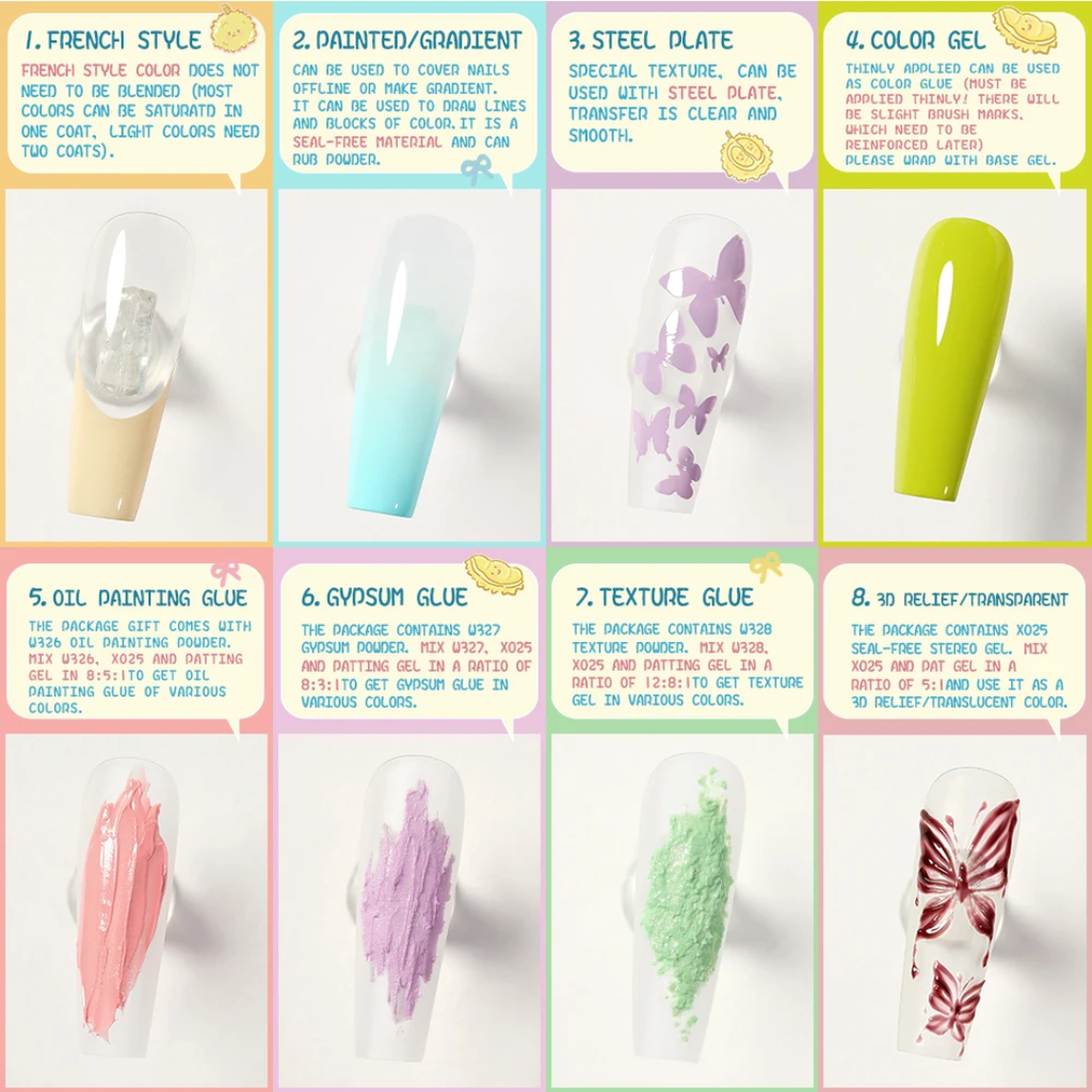 Mr Nail 7+1 Multi-Effect Nail Gels (27 Colors)